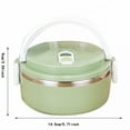 thumbnail image 2 of ACDANC Hot Food Lunch Thermal Lunch Stackable Hot Food Insulated Stainless Steel Round Lunch Sealed Food Containers Layer Green Topper Wear, 2 of 7