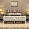 thumbnail image 2 of Renwick Justice Metal Platform Full Bed with Arrow Design, White, Adult, 2 of 9