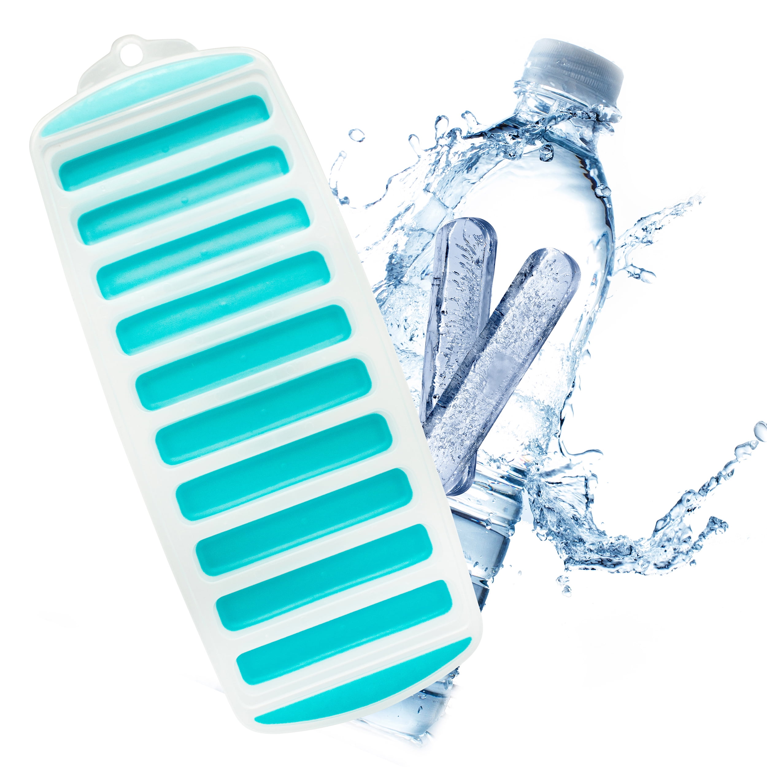 Jacent Silicone and Plastic Water Bottle Ice Cube Stick Tray: 1 Pack