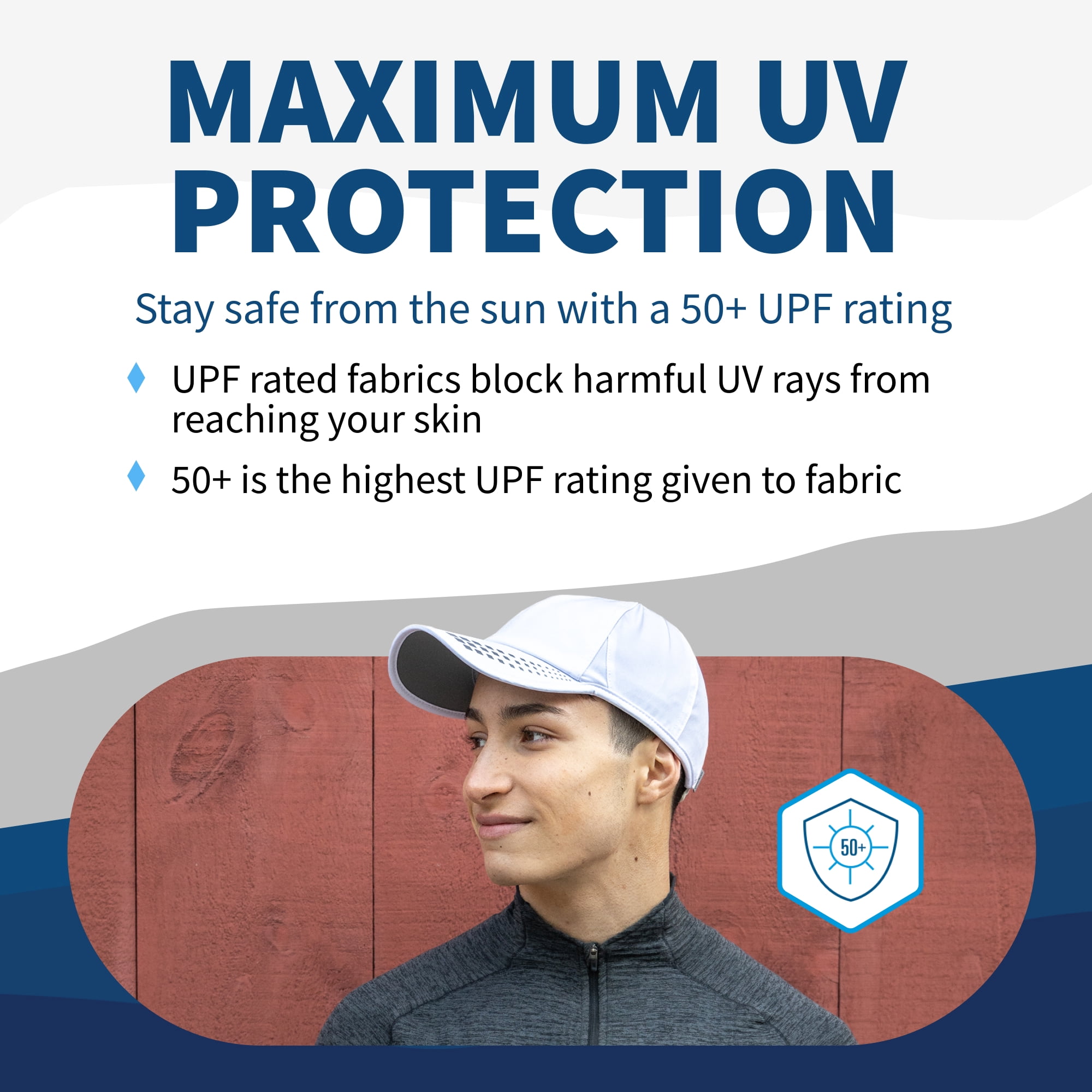 Men’s UV Protection Running Hat - white/reflective