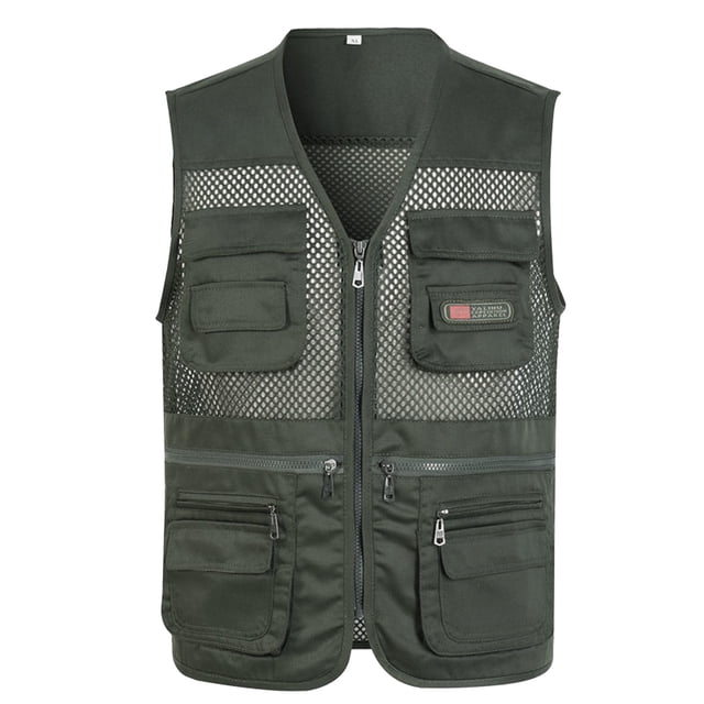 Veste Sans Manches Cargo Décontractée pour Homme, Plein Air, Travail, Pêche, Voyage, Photo, Poches, Chandail Imperméable, Veste Imperméable pour Homme, Doudounes Isolées, Vestes pour Papa, Manteau Drift, Imperméables pour Homme avec Capuche O