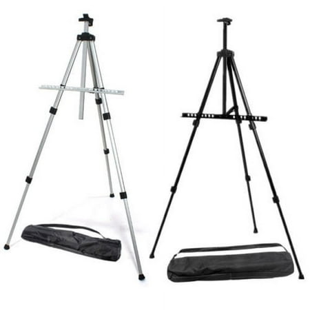 ESC ® Aluminum Field Art Easel 1/4/10X Silver / Black Light Weight Foldable Canvas Poster Picture Holder Frame Art Easel Trade Show Presentation Office with Free Bag