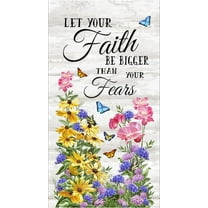 24" X 44" Panel Faith Panel Flowers Butterfly Daisy Faith Timeless Treasures Cotton Fabric Panel (PANELDG-CD3437)