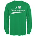 thumbnail image 1 of St Patricks Day Shamrock Shenanigans Irish Green Adult Long Sleeve T-Shirt, 1 of 1