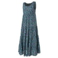 thumbnail image 6 of Sakmal Women Dresses Plus Blue Maxi Dresses Sleeveless Boho Oversize Cotton and Linen Tiered Ladies Dresses Plus Size, 6 of 7