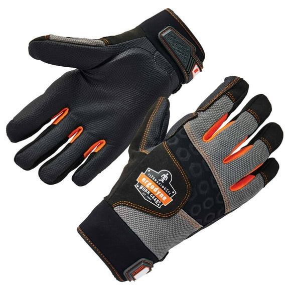 Ergodyne ProFlex® 9002 ANSI/ISO-Certified Full-Finger Anti-Vibration Gloves, Black, M