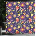 thumbnail image 3 of Ambesonne Floral Shower Curtain, Flowers in Pattern, 69"Wx84"L, Indigo Multicolor, 3 of 4
