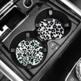 thumbnail image 4 of 4PCS Car Coaster Heart-shaped Leopard Vehicle Cup Mat, 4 of 7