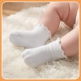 thumbnail image 4 of Bocaoying 12-Pack Non-Slip Toddler Socks Cotton Baby Crew Socks Ruffle Cuff White, 4 of 8