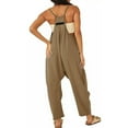 thumbnail image 4 of B91xZ Womens Jumpsuits Adjustable Straps Wide Leg Jumpsuits with Pockets,Brown S, 4 of 4