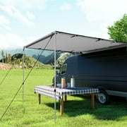 BENTISM Car Awning Car Tent Retractable Waterproof SUV Rooftop Grey 7.6'x8.2'