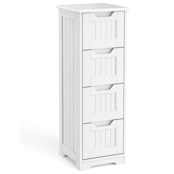 Noelse 33'' Bathroom Storage Cabinet with Drawers Floor Organizer Cabinet for Hallway Living Room and Bathroom, White