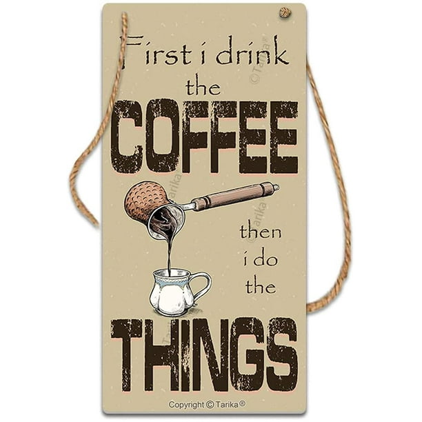 Coffee Bar Open Daily Cafe Decor Wood Hanging Plaque 5X10 Inch Coffee Signs Modern Bar Accessories Kitchen Home Pub Coffee Station Farmhouse Decorative - Walmart.com
