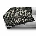 thumbnail image 2 of Saying Soft Flannel Fleece Throw Blanket, I Love You to the Moon and Back Lettering Ornaments Illustration, Cozy Plush for Indoor and Outdoor Use, 50" x 70", Charcoal Grey and Champagne, by Ambesonne, 2 of 5
