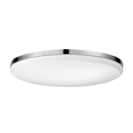 Bright Chrome Flush - Globe Electric 28 Watt Ellington 28-Watt Chrome Integrated Ceiling Flush Mount