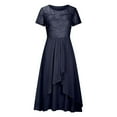 thumbnail image 4 of Robes Maxi Aguichant pour Femmes Vacances Décontractées Manches Mi-Longues Robe d'Été de Plage Hawaïenne Ligne A Longue Robe, 4 of 6