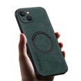 thumbnail image 6 of ELEHOLD For iPhone 15 Luxury Leather Magnetic Shockproof Case Slim Drop Protection Cover, Lens & Screen Protection, Compatible with Magsafe, Skin-Friendly, Green, 6 of 10
