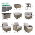 thumbnail image 3 of Clouddwell 13 Piece Outdoor Sectional Set with Swivel Rocker Chairs of 2, Patio Conversation Sets with Fire Pit Table and Ottomans, Light Gray, 3 of 8