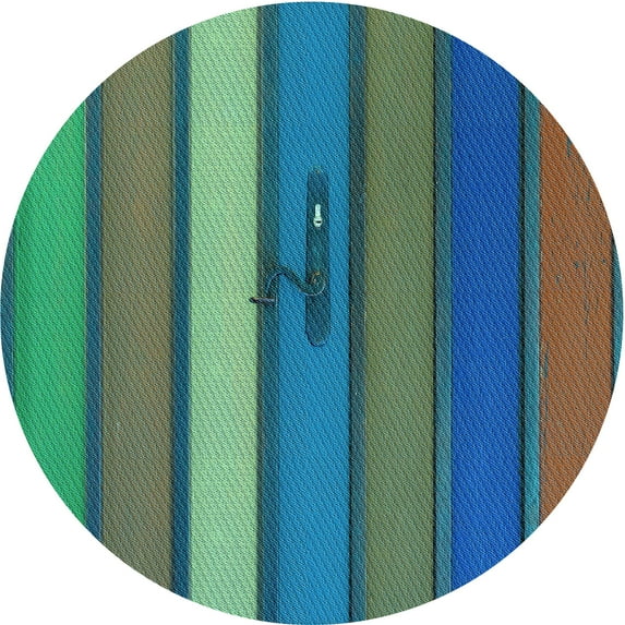 Ahgly Company Machine Washable Indoor Round Transitional Mint Green Area Rugs, 4' Round