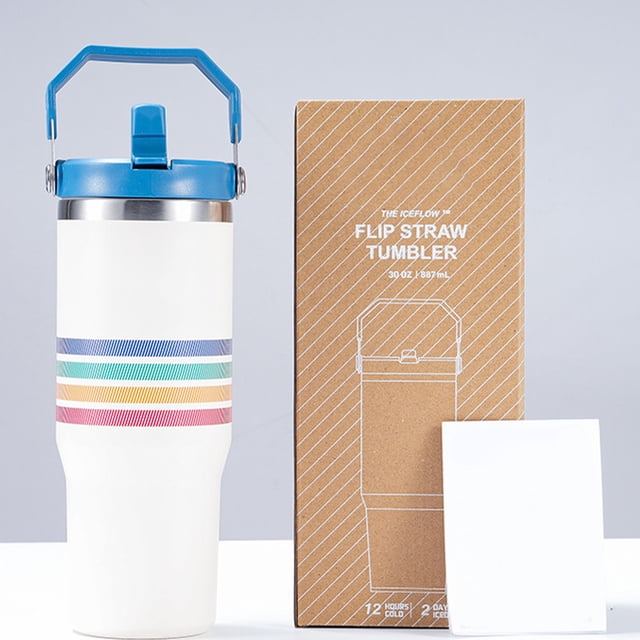 Stanley Vaso de Acero Inoxidable - Botella de Agua Aislada al Vacío para Casa, o Coche Vaso Reutilizable con Pajita Resistente a las Fugas Flip Frío durante 12 Horas o Helado durante 2 Días 30oz