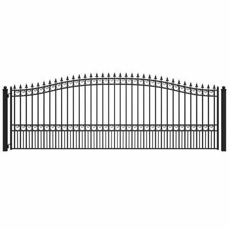 ALEKO Garden Steel Single Swing Driveway Gate London Style 18' Black