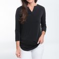 thumbnail image 3 of Elsie & Zoey Daisy XL 3/4 Sleeve V-Neck Black Tunic Blouse Set for Women, 3 of 6