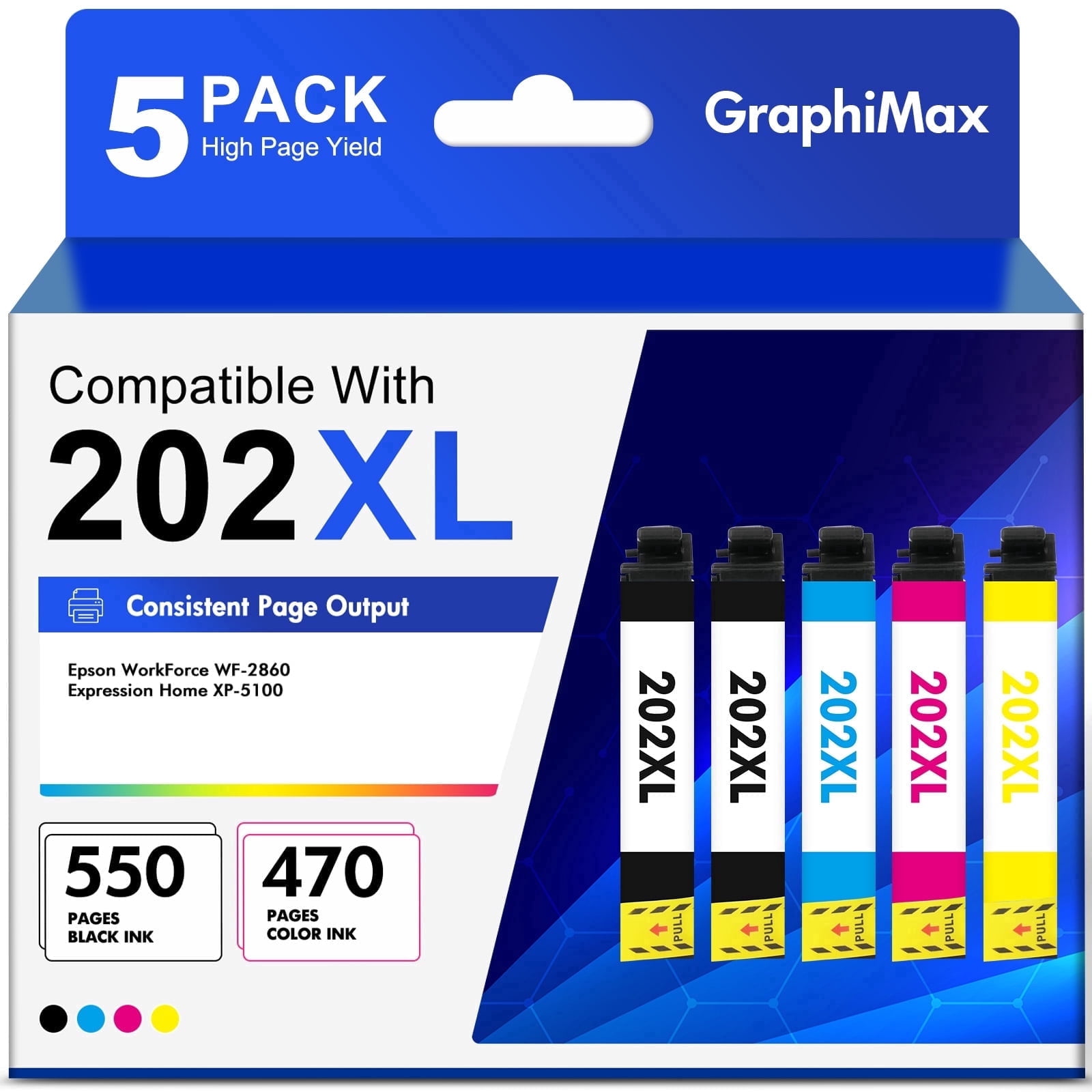 G&G T232XL Ink Cartridge 4-Pack for Epson WF-2950, WF-2930, XP