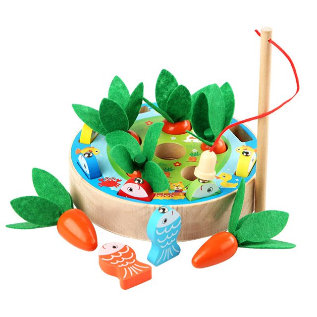 baby boy girl montessori Harvest Carrot Habilidad Motor Tablero Actividad de Desarrollo Educativo Juguetes de para R SM SunniMix juego de pesca