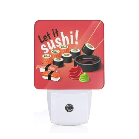 

Goofa Sushi Night Light Plug-in Dusk to Dawn Sensor Warm White Ambient Lighting Ideal Kids Adults Nightlight-UK