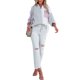 thumbnail image 3 of Txlixc Blusa de mujer Contraste Color Costura Manga larga Solapa Cierre de botón Suelta Versátil Camisa casual Tops Txlixc  Moda, 3 of 9