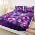 thumbnail image 3 of Manfei Kids Children Flying Floral Butterflies Twin Sheet Sets 3pcs,Dreamy Princess Twin Fitted Sheet Microfiber,Exotic Style Breathable Flat Sheet,Ultra Soft Home Decor, 3 of 7