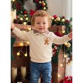 thumbnail image 4 of Svuitmsl Kids Christmas Sweatshirt Gingerbread Man Embroidery Long Sleeve Lapel Tops, 4 of 7