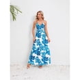 thumbnail image 2 of Women's Floral Print Dress - Fashionable, Sexy, Spaghetti Strap, Backless, Slim Fit Dress, 2 of 6