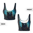 thumbnail image 6 of Sports Bras for Women Workout Tank Tops, Art Starry Sky Meditating Bear Running Vest with Removable Cups, 6 of 7
