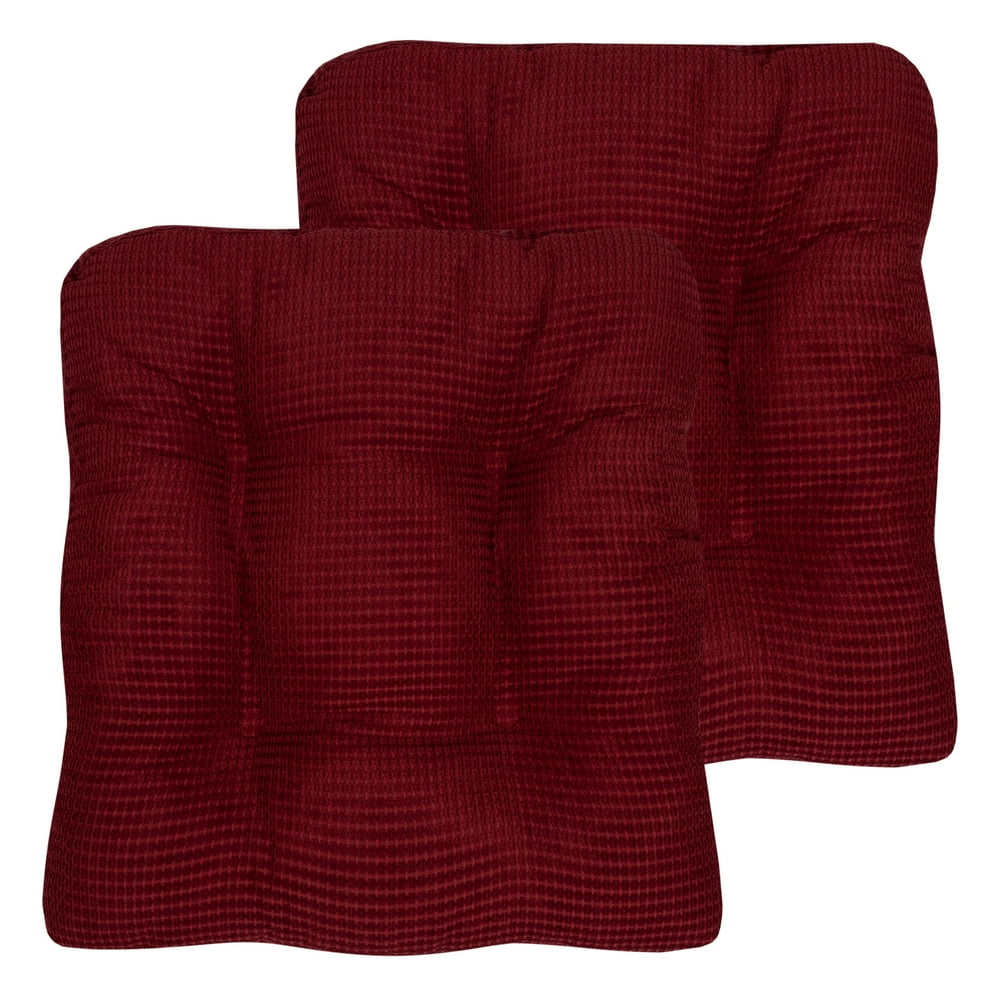 Fluffy Memory Foam Non Slip Chair Cushion Pad 2 Pack Burgundy