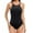 Black, variant on QHFBli Women Tummy Control One Piece Swimsuit Modest Bathing Suit Full Coverage High Neck Swimwear