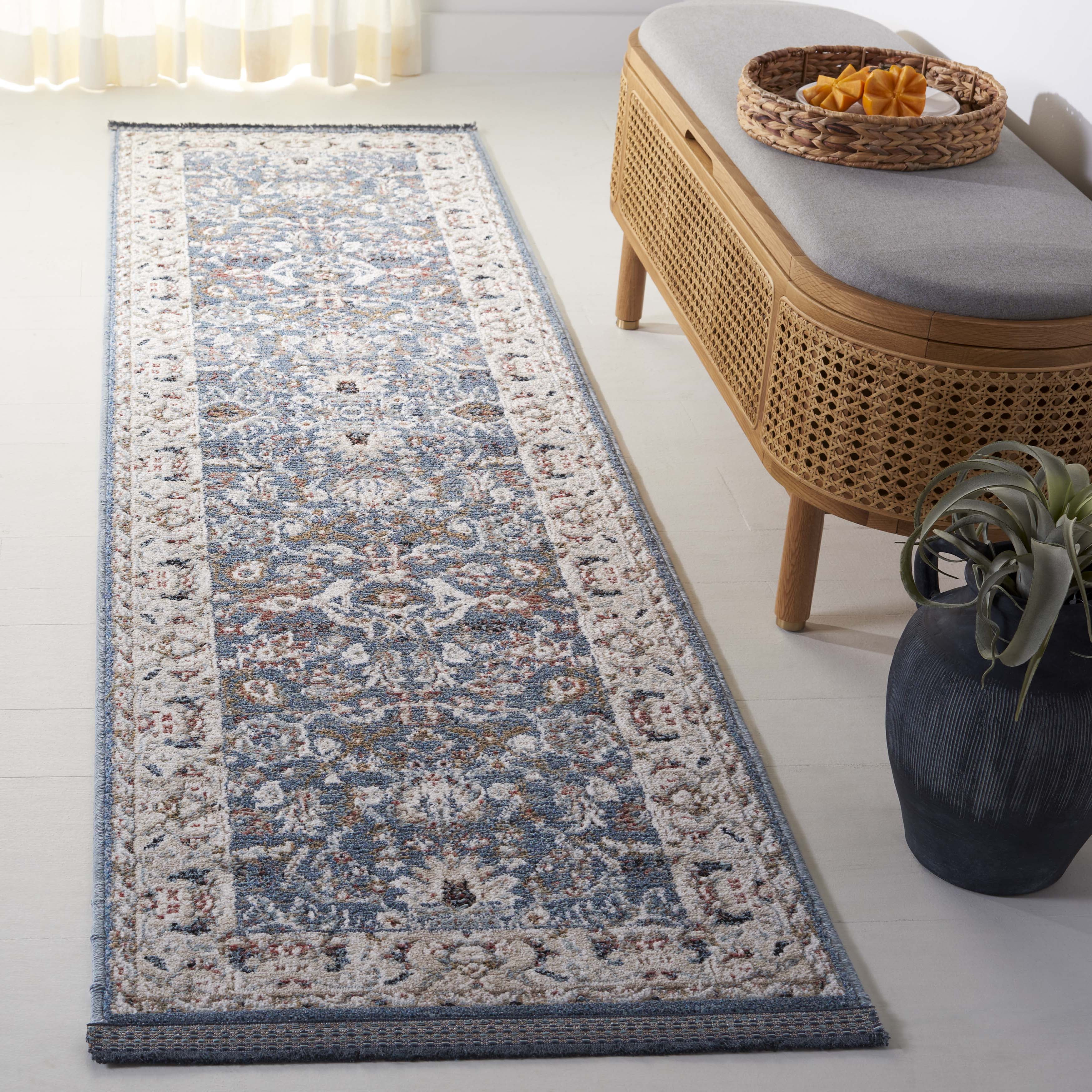 SAFAVIEH Vivaldi Lennard Abstract Runner Rug, Blue/Ivory, 2'2" x 8'