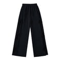 thumbnail image 4 of XPMWRP Womens Fall Wide Leg Pants Bow Tie Loose Sweatpants Elastic Waist Casual Drawstring Baggy Workout Pant Without Pocket Black S, 4 of 8