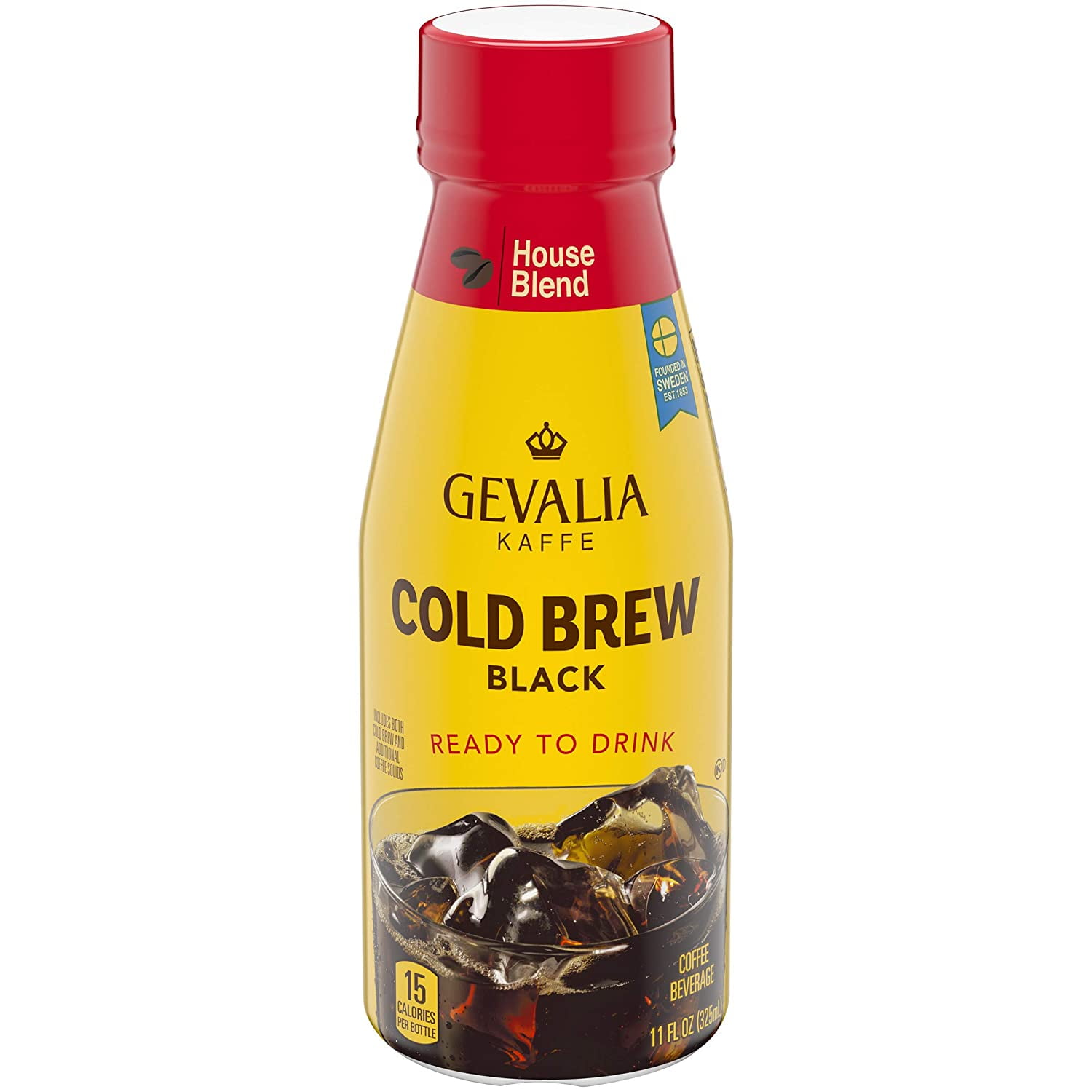 Gevalia Cold Brew Iced Coffee (11oz Bottle, Pack of 12)