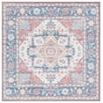 thumbnail image 2 of SAFAVIEH Arizona Mia Medallion Machine Washable Area Rug, Rust/Blue, 6' x 6' Square, 2 of 8