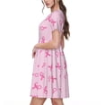 thumbnail image 2 of Saiise Robe d'Été Awareness Cancer du Sein 1 Motif pour Femmes T-Shirt Décontracté Manches Courtes Robe de Plage Florale avec Poches, 2 of 6