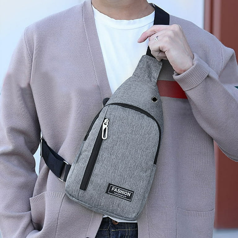 Home Kitchen Storage Organization Storage Trunks Small Sling Water Durable Sling Purse One Strap Travel Bag For Men Women Boys With Earphone Hole Bag Crossbody Chest Shoulder Gray Walmart