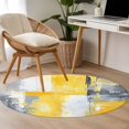 thumbnail image 5 of Gray Yellow Abstract Round Area&nbsp;Rug 4ft Watercolor Graffiti Non-Slip&nbsp;Washable Circle Rugs Soft Felt Indoor Floor Mat for Bedroom Kitchen Living Room Bathroom, 5 of 9