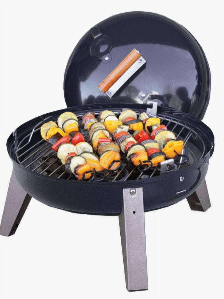 Americana Lock 'N Go Portable Steel Charcoal Grill, 176 Sq. In. Cooking Area, Black