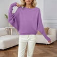 thumbnail image 2 of Wdgfv Blend Pullover Women Oversized Batwing Sleeve Pullover Knit Sweater with Crew Neck and Long Sleeve Design for a Soft Casual Loose Fit Providing Comfort, 2 of 4