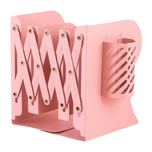 Siruishop Book Storage Rack Desk Magazines File Organiser for School Heavy Books Office Pink