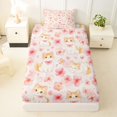 thumbnail image 4 of Manfei Kawaii Pet Twin Sheets, Spring Cherry Blossoms Bedding, Pink, 3pcs, 1 Flat Sheet, 1 Fitted Sheet and 1 Pillowcase, 4 of 6