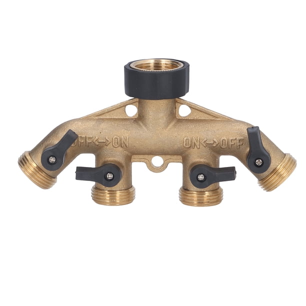 Distribuidor De Conector De Latón Para Grifo De Manguera De 4 Vías, Rosca De 3/4 Pulgadas Para Riego De Jardín