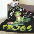 thumbnail image 6 of Frog Throw Blanket Just A Girl Frog Lover Gifts for Kids Adults Frog Decor Blanket Soft Fluffy Warm Cozy Plush Lightweight Fleece Home Blanket for Sofa Couch Bed Office Camping 40"X50", 6 of 6
