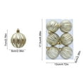 thumbnail image 3 of Christmas Balls, 6pcs Gold and White Shatterproof Ornaments Set Plastic Hanging Decorations for Christmas Tree Holiday Party Home Decor 2025, 3 of 6
